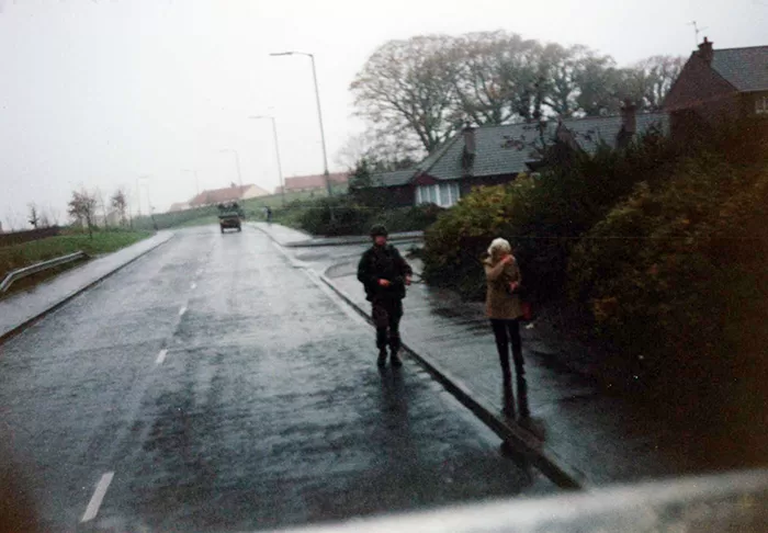 British Paratroopers on patrol in West Belfast, 1990