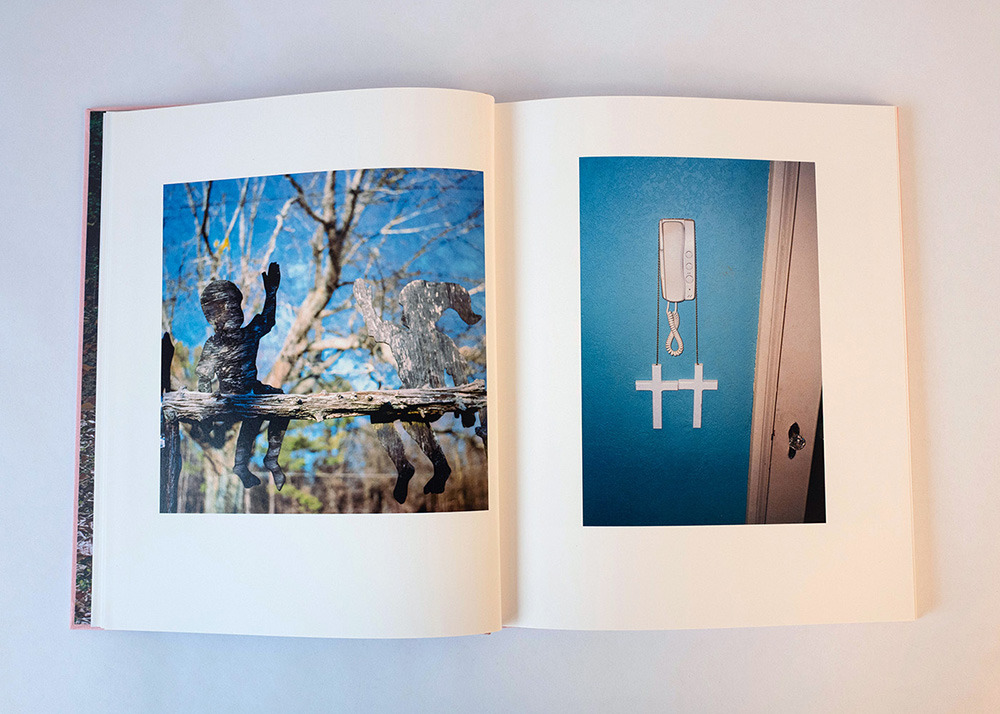 Inside spread of Clay Jordan's monograph titled Nothing's Coming Soon